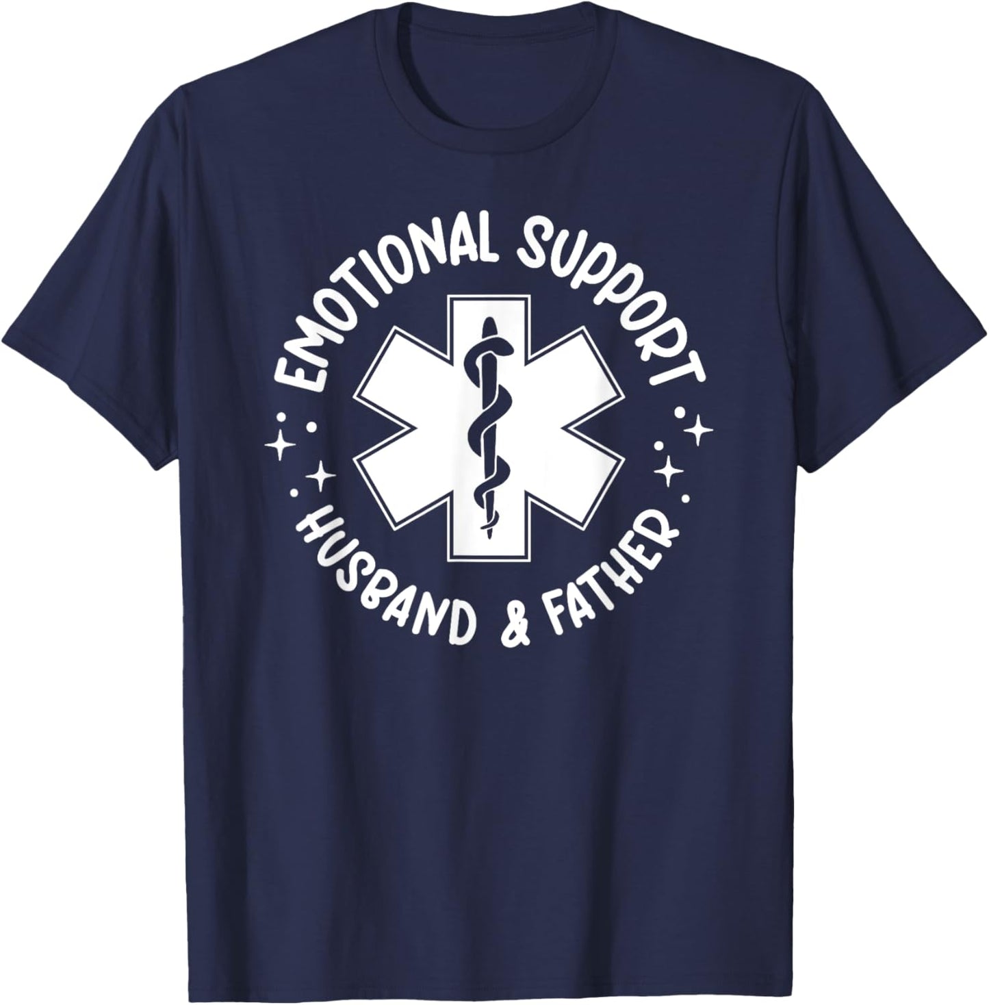 Emotional Support - Husband & Father T-Shirt - T-Shirt | Navy