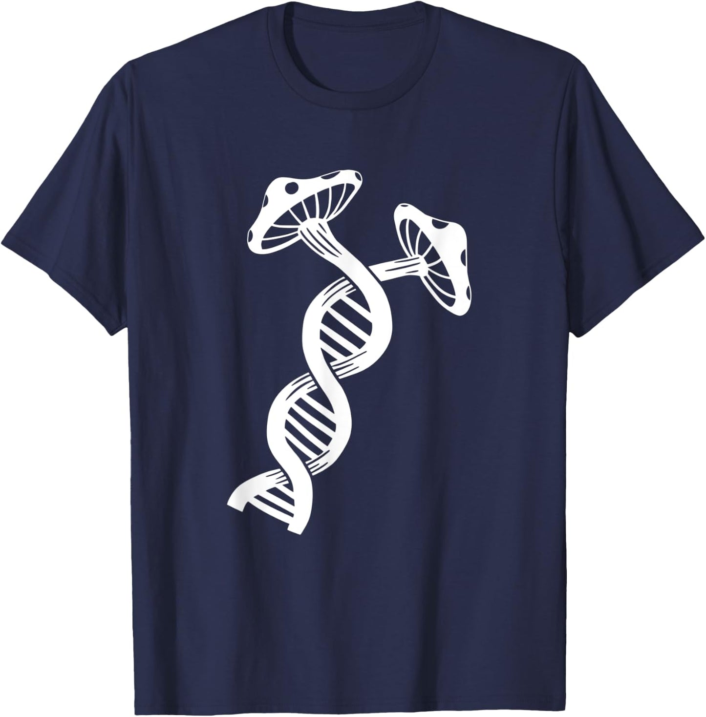 Mushrooms DNA - Vegan Fungus Fungi Hunting - Mushroom T-Shirt - T-Shirt | Navy