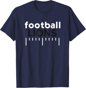 Edwards County Lions Football Lines HS T-Shirt - T-Shirt | Navy