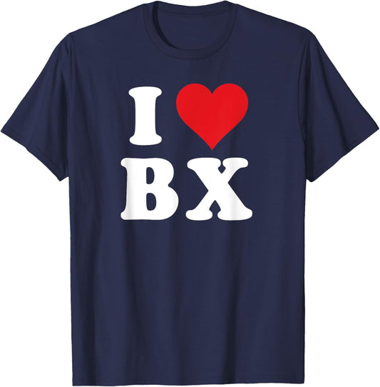 I Heart BX Initials I Love B.X. First And Last Name B X T-Shirt - T-Shirt | Navy