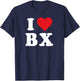 I Heart BX Initials I Love B.X. First And Last Name B X T-Shirt - T-Shirt | Navy