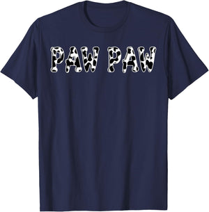 Cow Paw Paw Birthday Family Matching Girl Boy Farm Birthday T-Shirt - T-Shirt | Navy