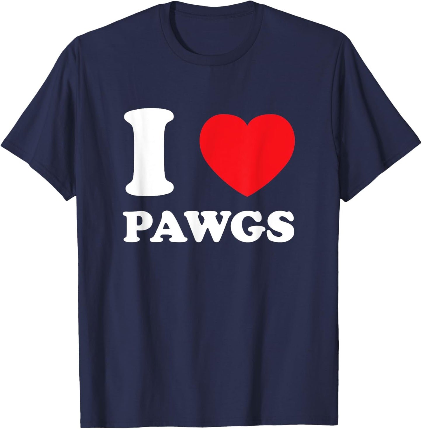 I Love Heart Pawgs T-Shirt - T-Shirt | Navy