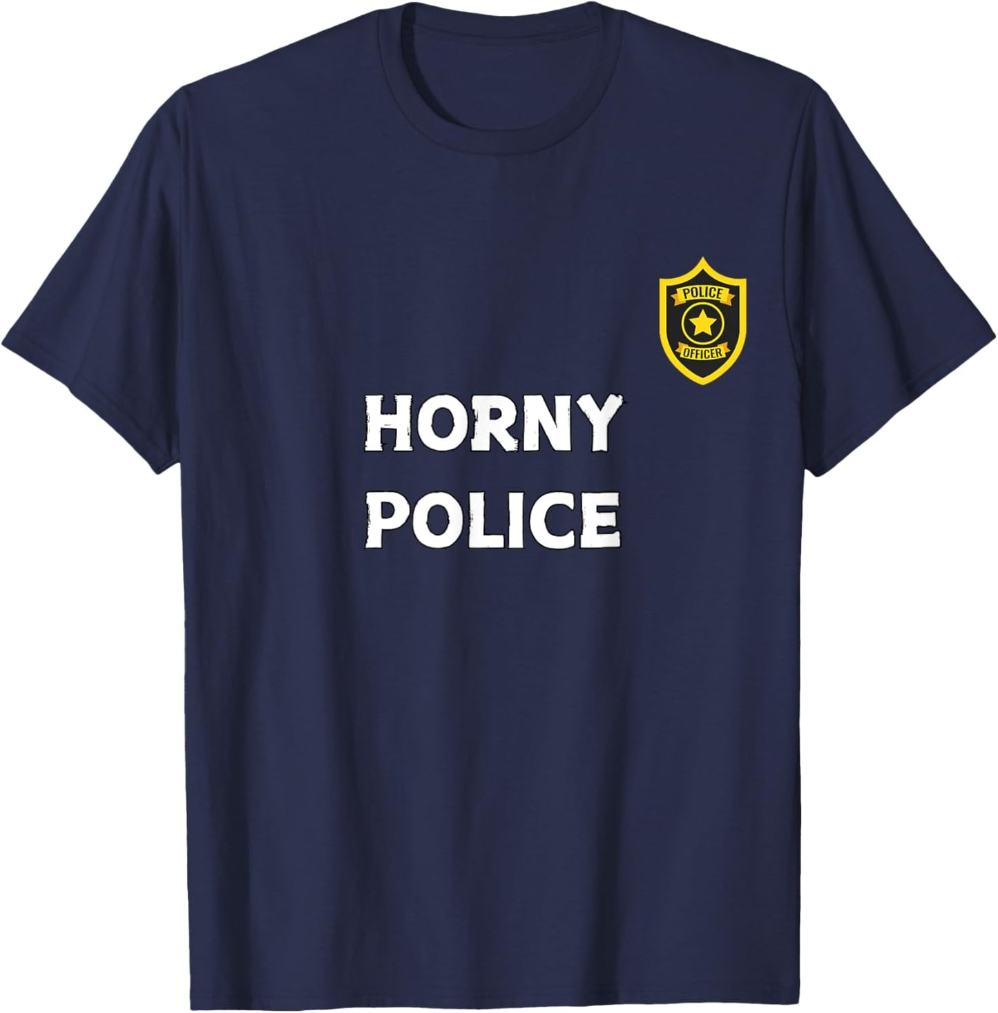 Fun Graphic-Horny Police T-Shirt - T-Shirt | Navy