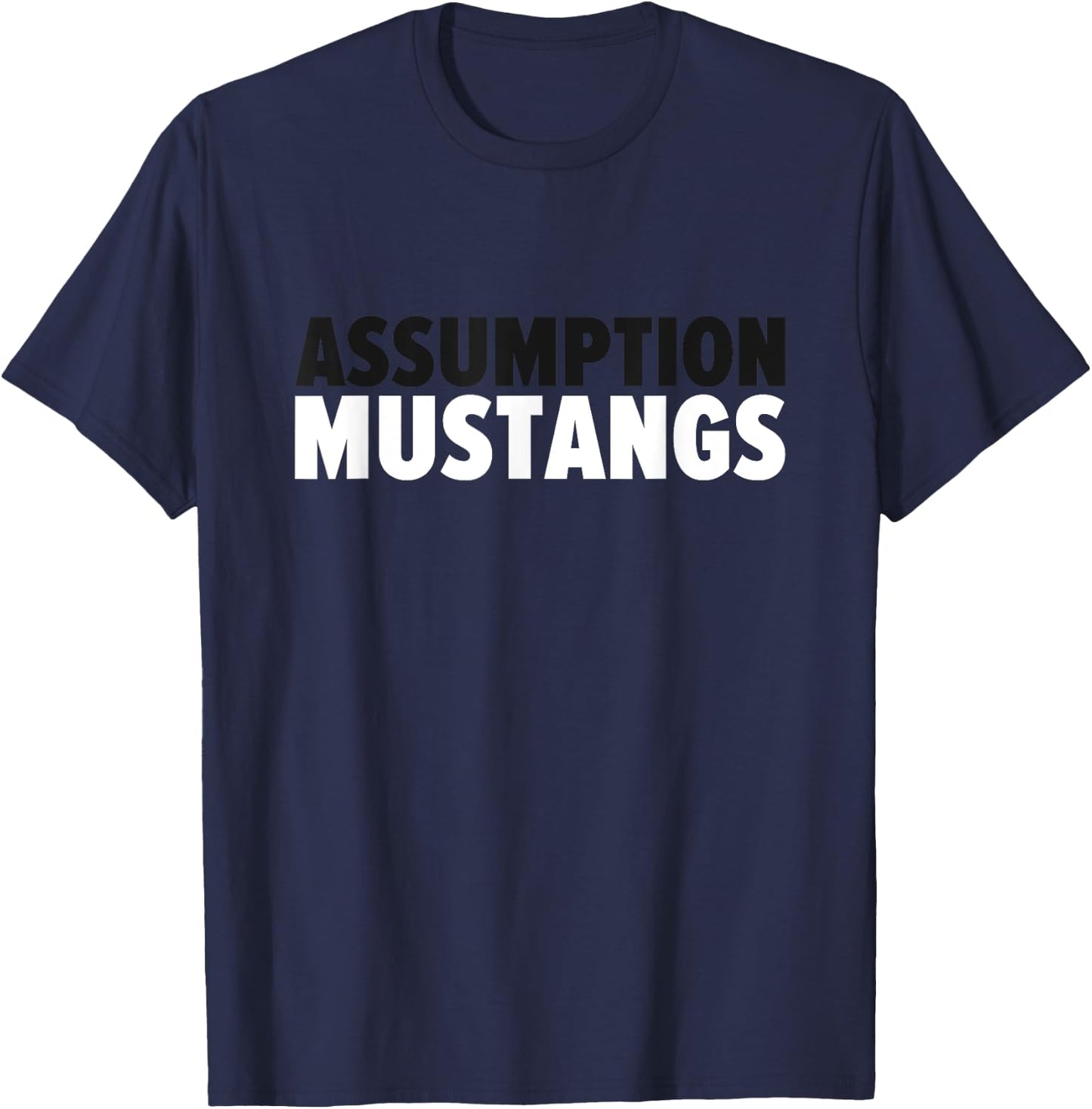 Assumption Mustangs Bold T-Shirt - T-Shirt | Navy