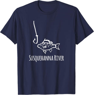 Susquehanna River Pennsylvania Best Fish Fishing Hook Funny T-Shirt - T-Shirt | Navy