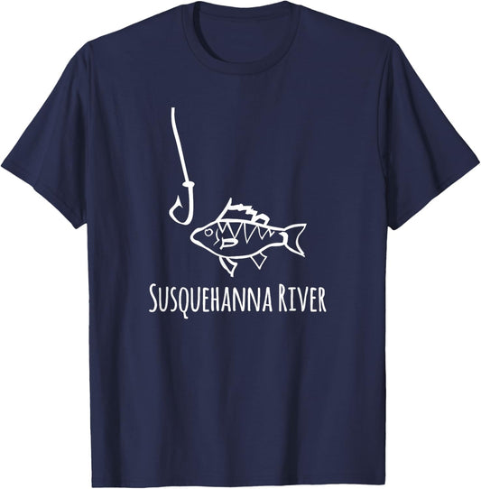 Susquehanna River Pennsylvania Best Fish Fishing Hook Funny T-Shirt - T-Shirt | Navy