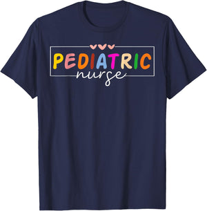 Cute Pediatric Nurse Practitioner Funny Pediatric Nursing T-Shirt - T-Shirt | Navy