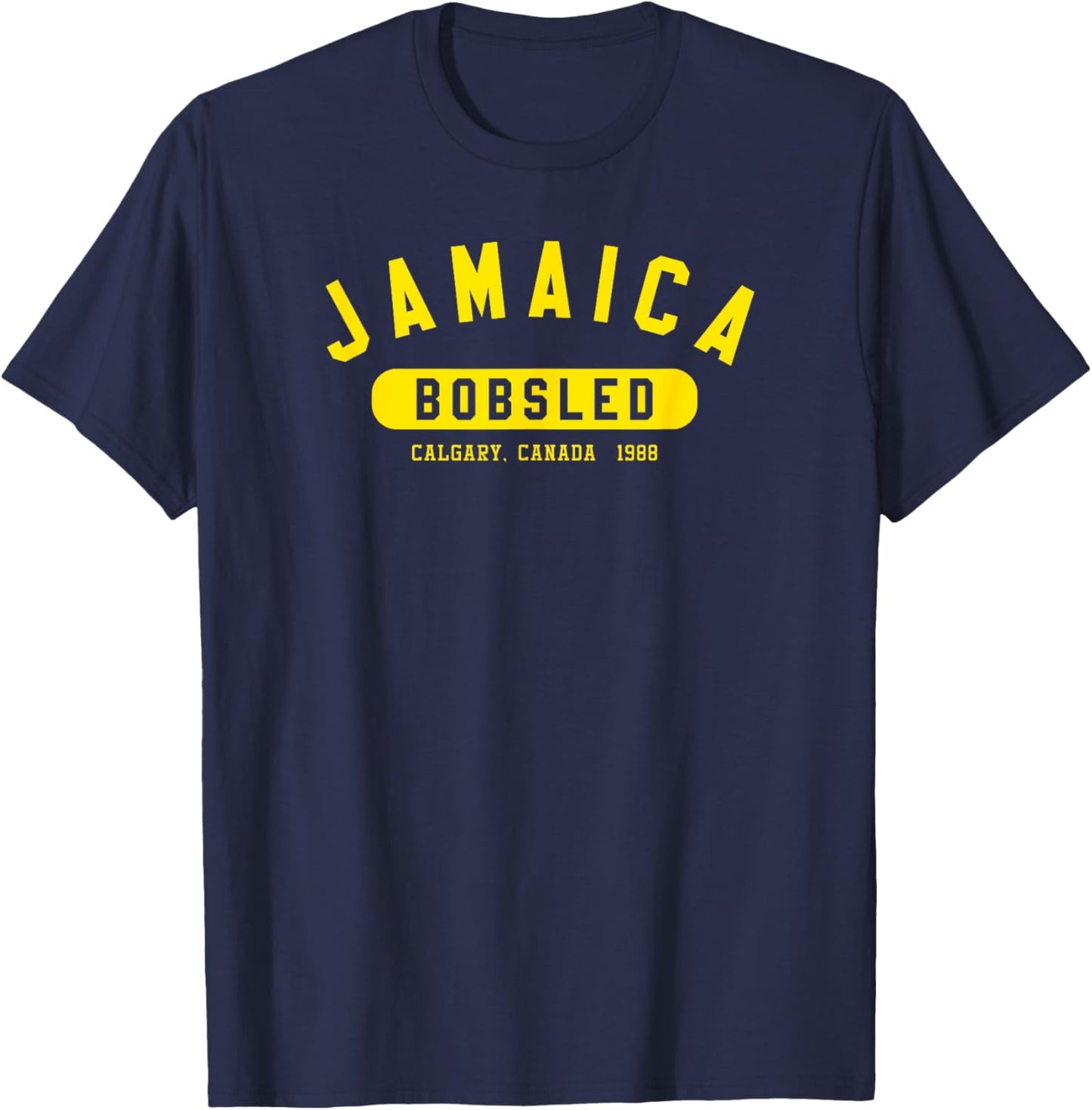 Jamaican Bobsled Team 1988 Vintage Jamaica Flag Retro Reggae T-Shirt - T-Shirt | Navy