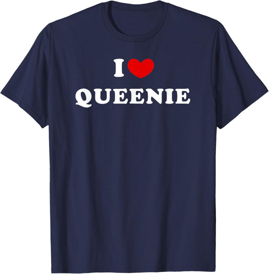 I Love Queenie, I Heart Queenie T-Shirt - T-Shirt | Navy