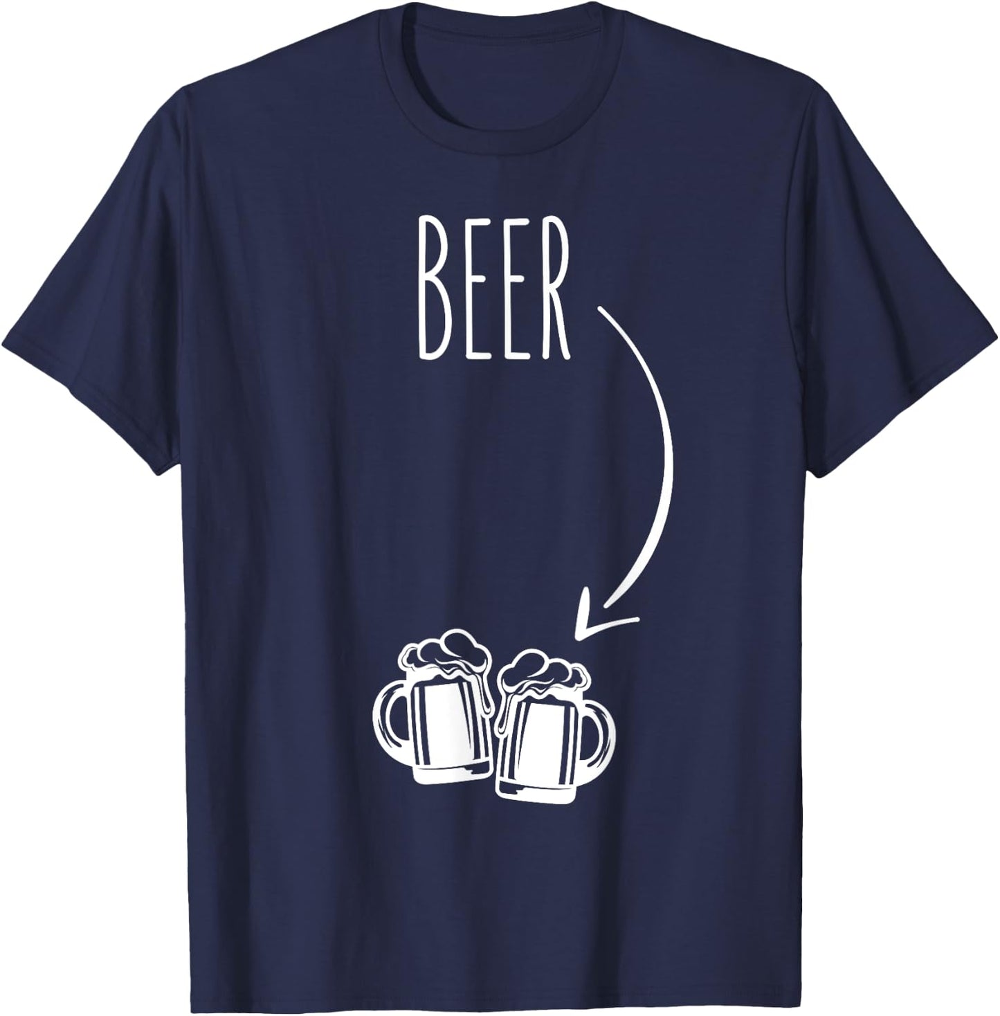 Just Beer in my Belly - Expecting Dad Pregnancy Announcement T-Shirt - T-Shirt | Navy