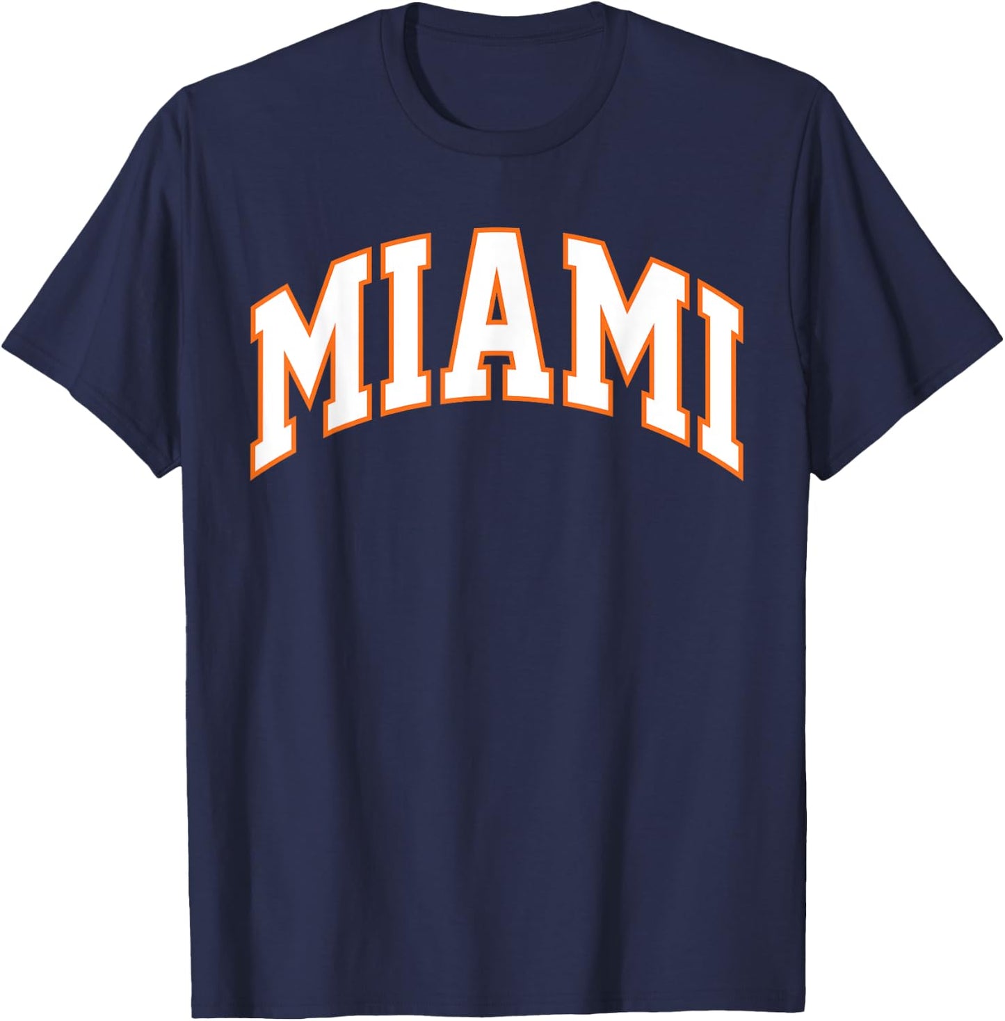 Retro Miami Men Miami Women Vintage Classic Orange Green FL T-Shirt - T-Shirt | Navy