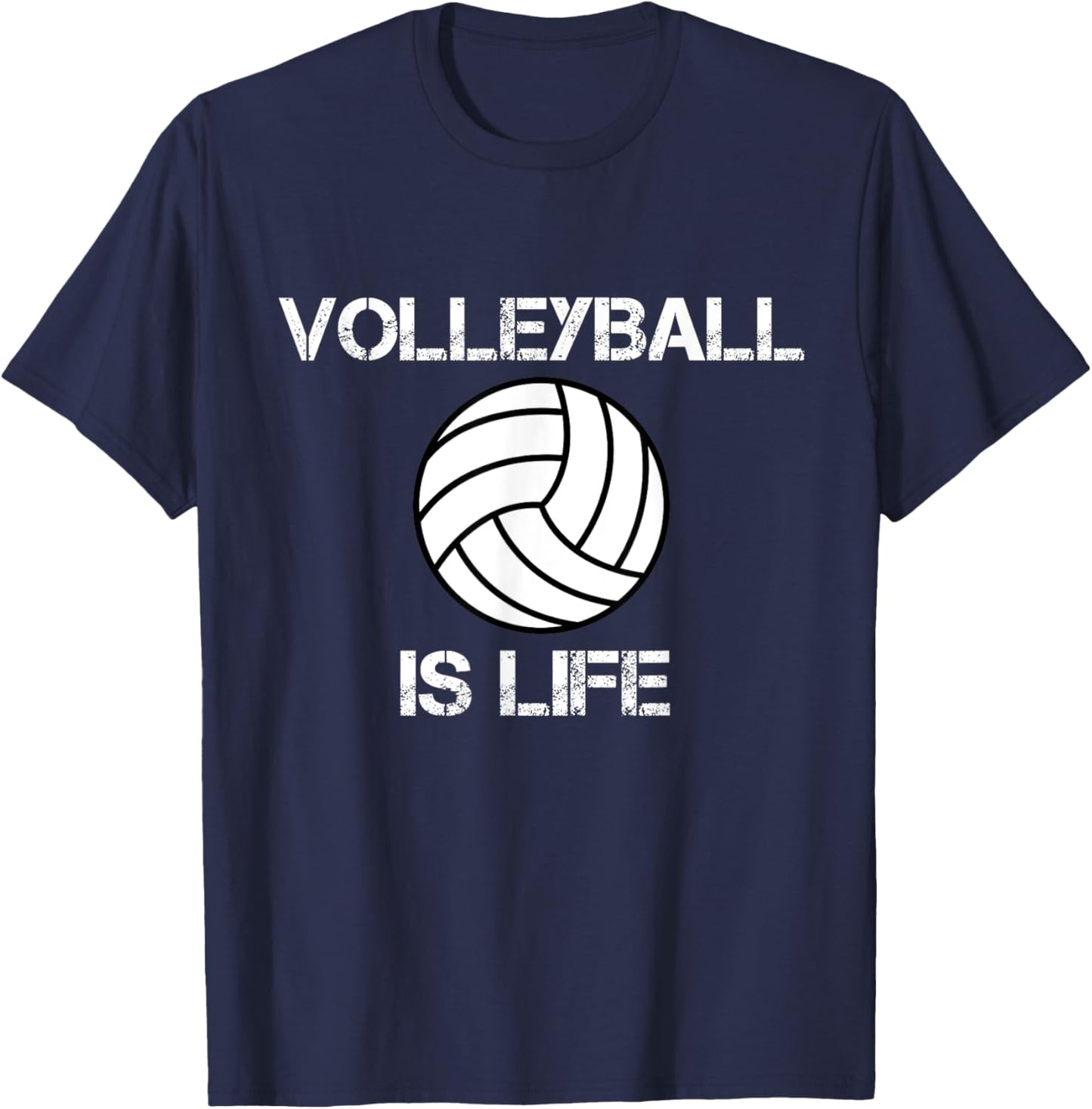 Vintage Retro Volleyball Is Life Player Coach Gift T-Shirt - T-Shirt | Navy