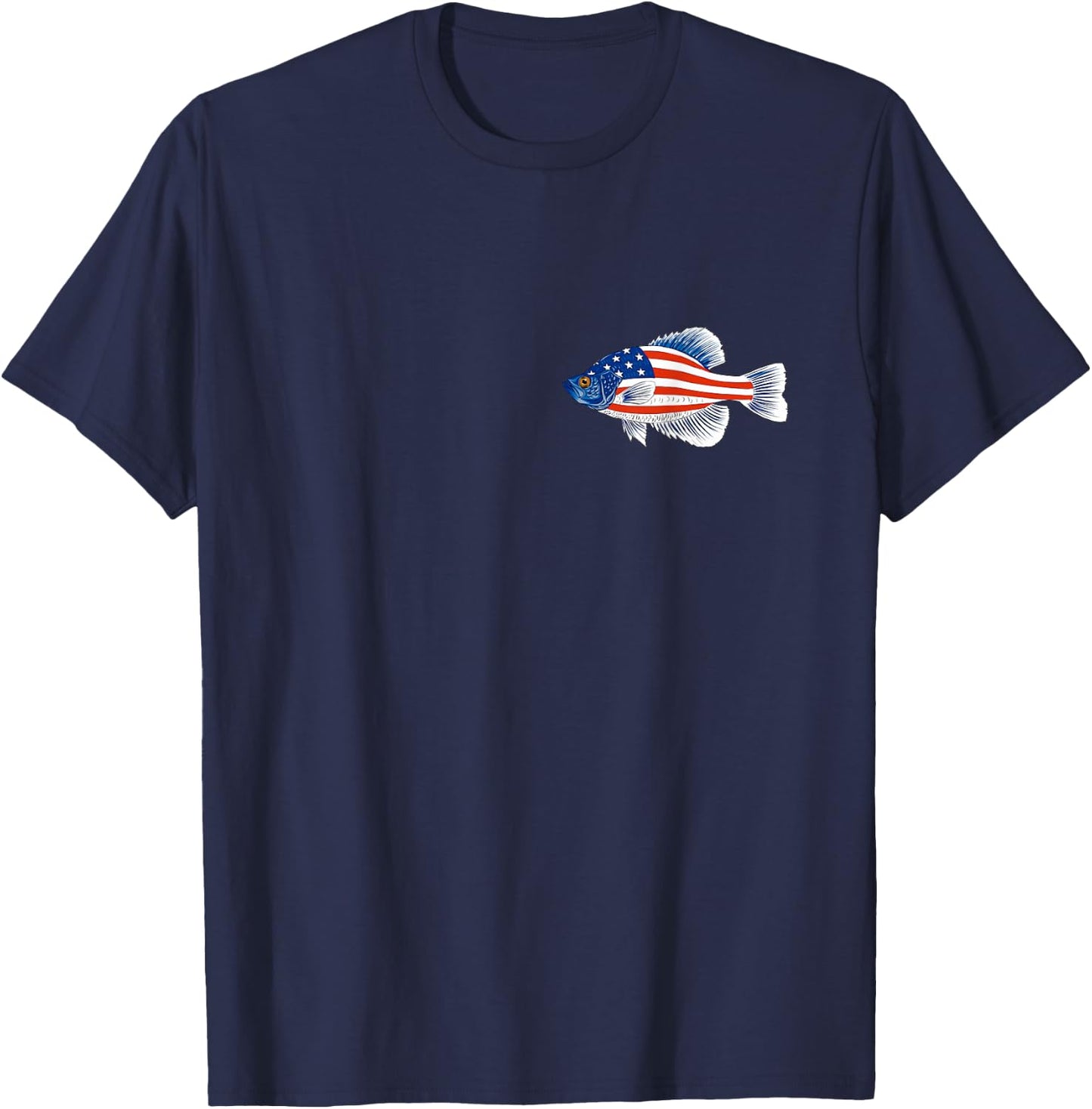 Freshwater Fishing Gift Men Women Kids USA Black Crappie T-Shirt - T-Shirt | Navy