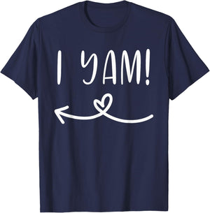 Thanksgiving Matching Couple She's My Sweet Potato I Yam Set T-Shirt - T-Shirt | Navy