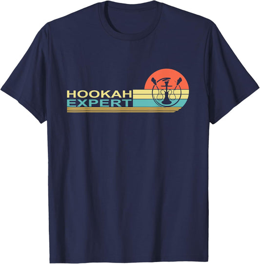 Vintage Hookah, Shisha, retro style smoking pipe gift T-Shirt - T-Shirt | Navy