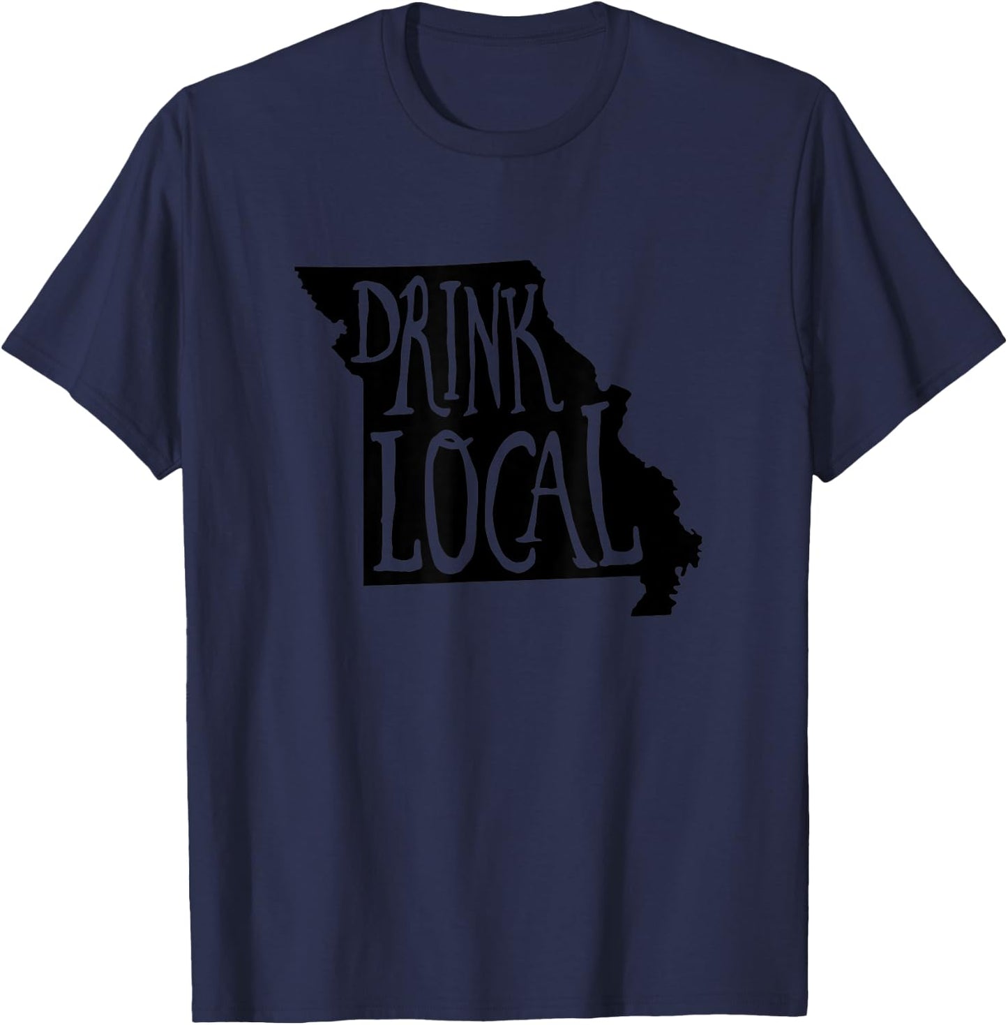 Drink Local Missouri State Outline Craft Beer T-Shirt - T-Shirt | Navy