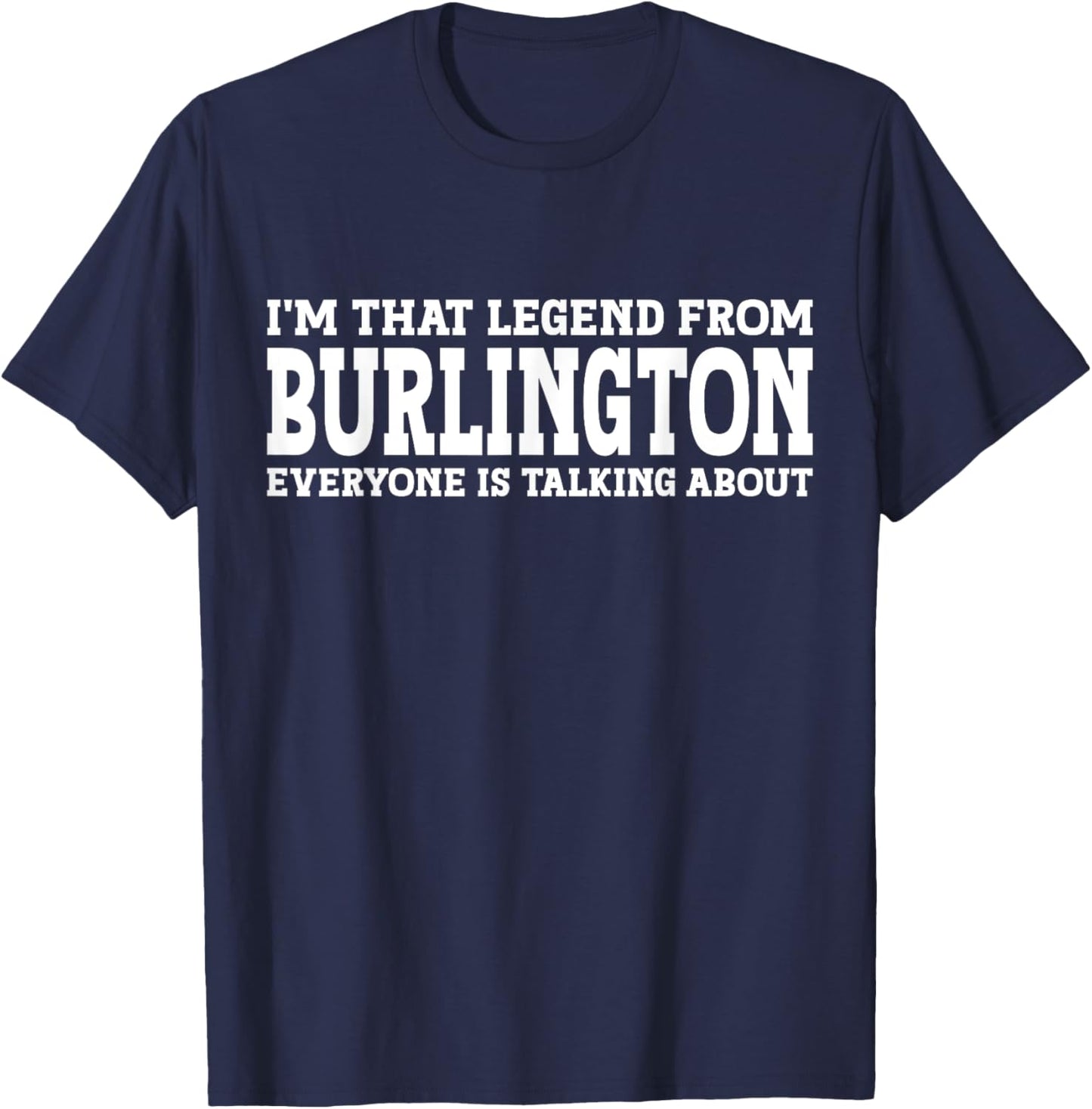 Burlington Hometown IA Iowa Home Roots City Funny - Men's -Adults & Kids Black Short Sleeve Cotton 100% Classic Fit Pull On U-Neck - Small T-Shirt - T-Shirt | Navy