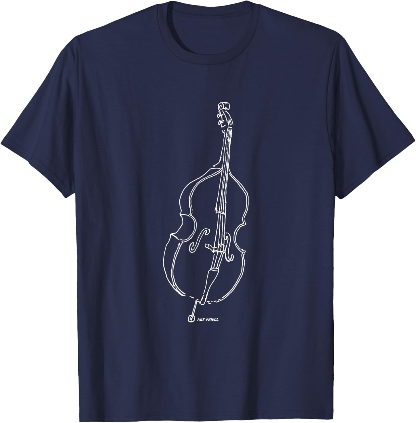 1937 Kay 3/4 Upright Bass Sketch a Day T-Shirt - T-Shirt | Navy