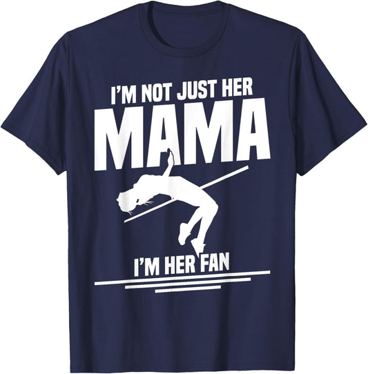 High Jumping Mom Track & Field Spikes High Jump Mama T-Shirt - T-Shirt | Navy