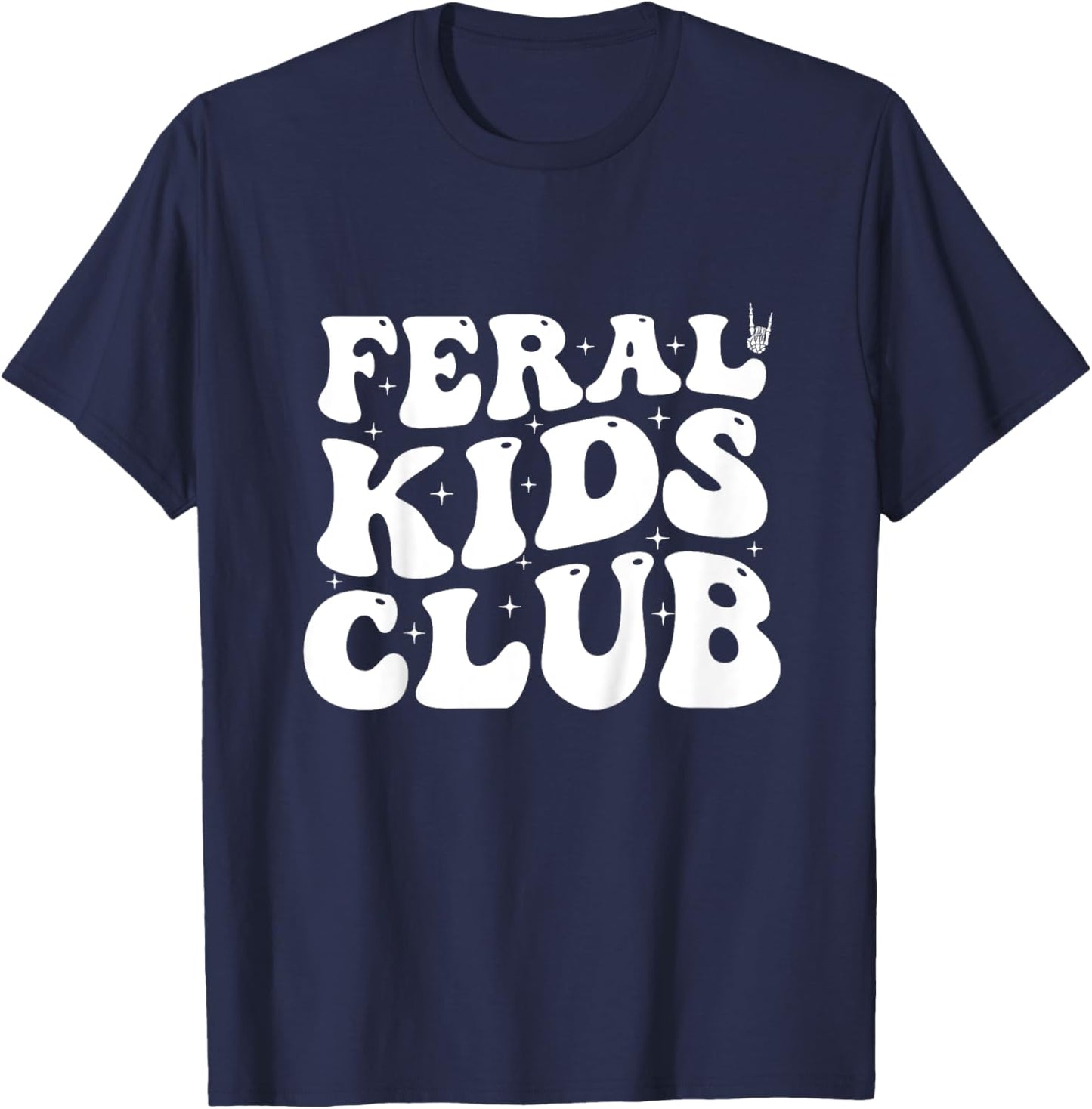 Kids Funny Feral Kids Club T-Shirt - T-Shirt | Navy