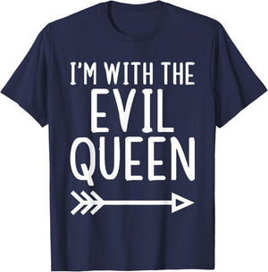 I'm With The Evil Queen Funny Matching Halloween Costume T-Shirt - T-Shirt | Navy