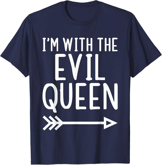 I'm With The Evil Queen Funny Matching Halloween Costume T-Shirt - T-Shirt | Navy