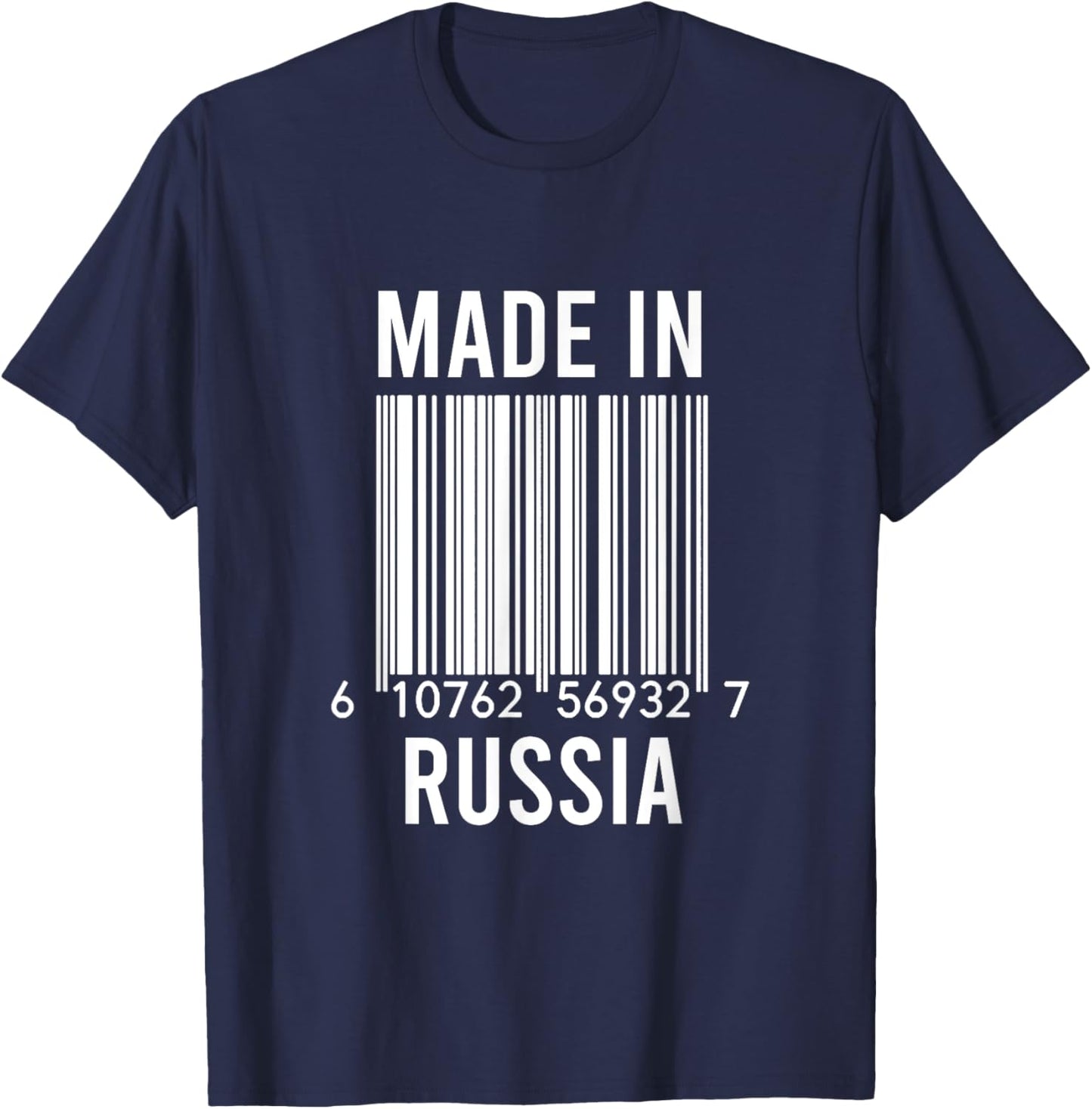 Barcode Made In Russia T-Shirt - T-Shirt | Navy