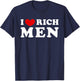 I Love Rich Men, I Heart Rich Men T-Shirt - T-Shirt | Navy