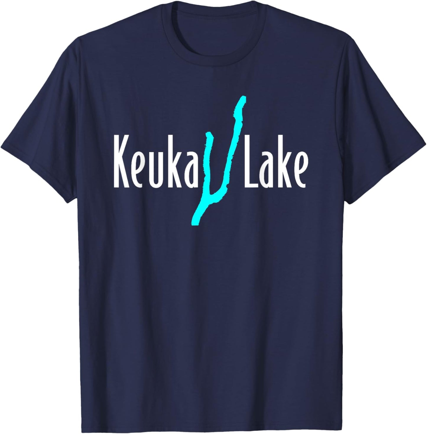 Minimalist Keuka Lake - New York T-Shirt - T-Shirt | Navy