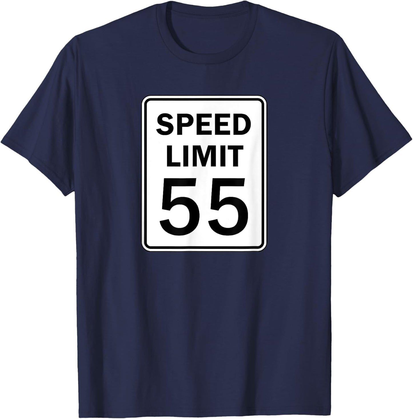 Speed Limit 55 MPH Road Sign Graphic T-Shirt - T-Shirt | Navy