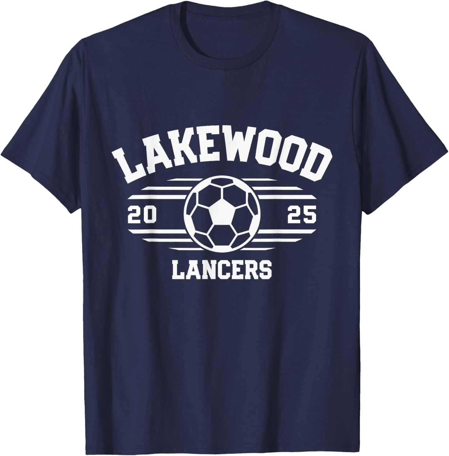 Lakewood Lancers Soccer Ball 2025 T-Shirt - T-Shirt | Navy
