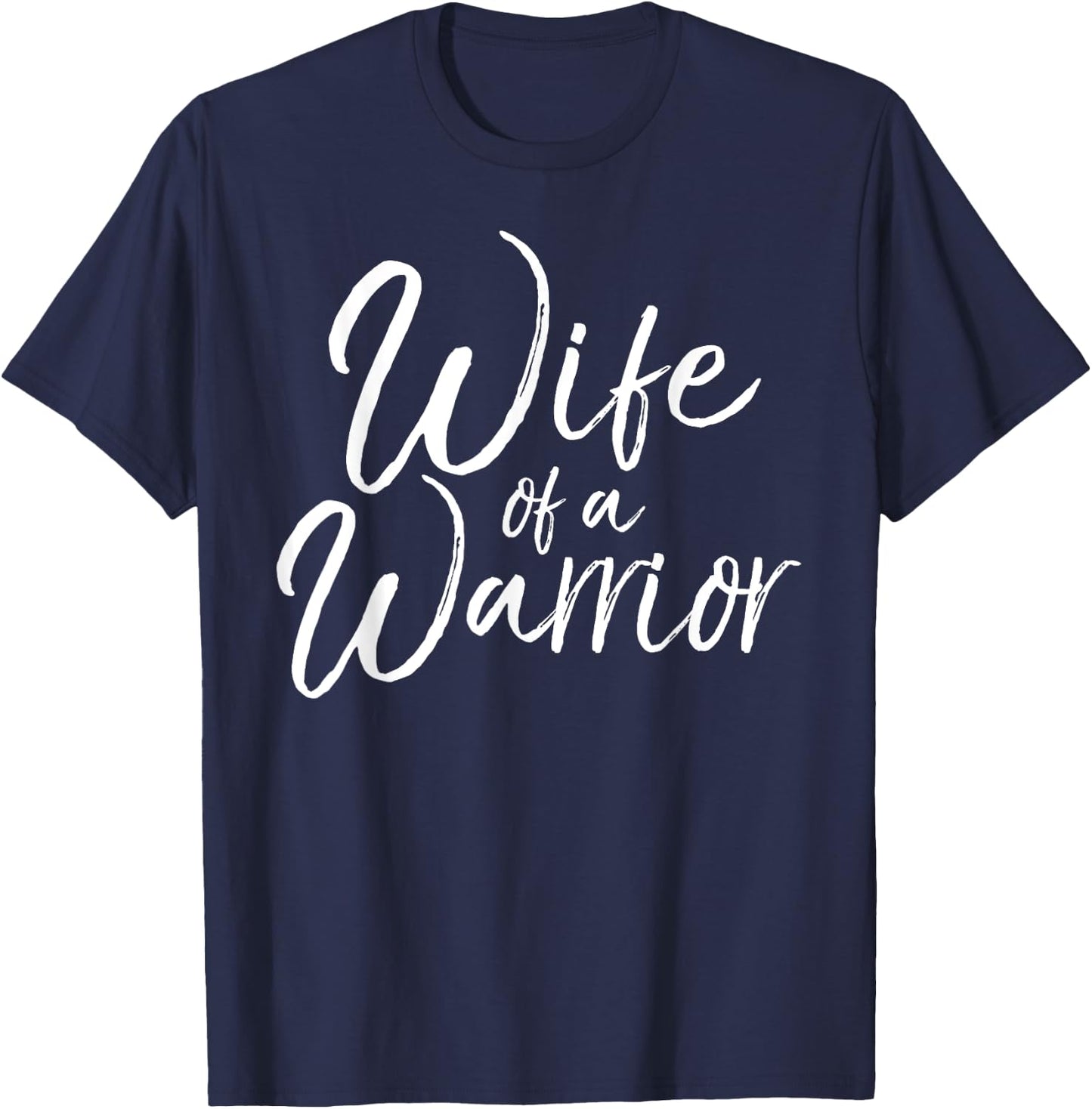 Husband Cancer Support Gift Cute Wife of a Warrior T-Shirt - T-Shirt | Navy
