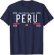 Peru License Plate, Peruana, Peru T-Shirt - T-Shirt | Navy