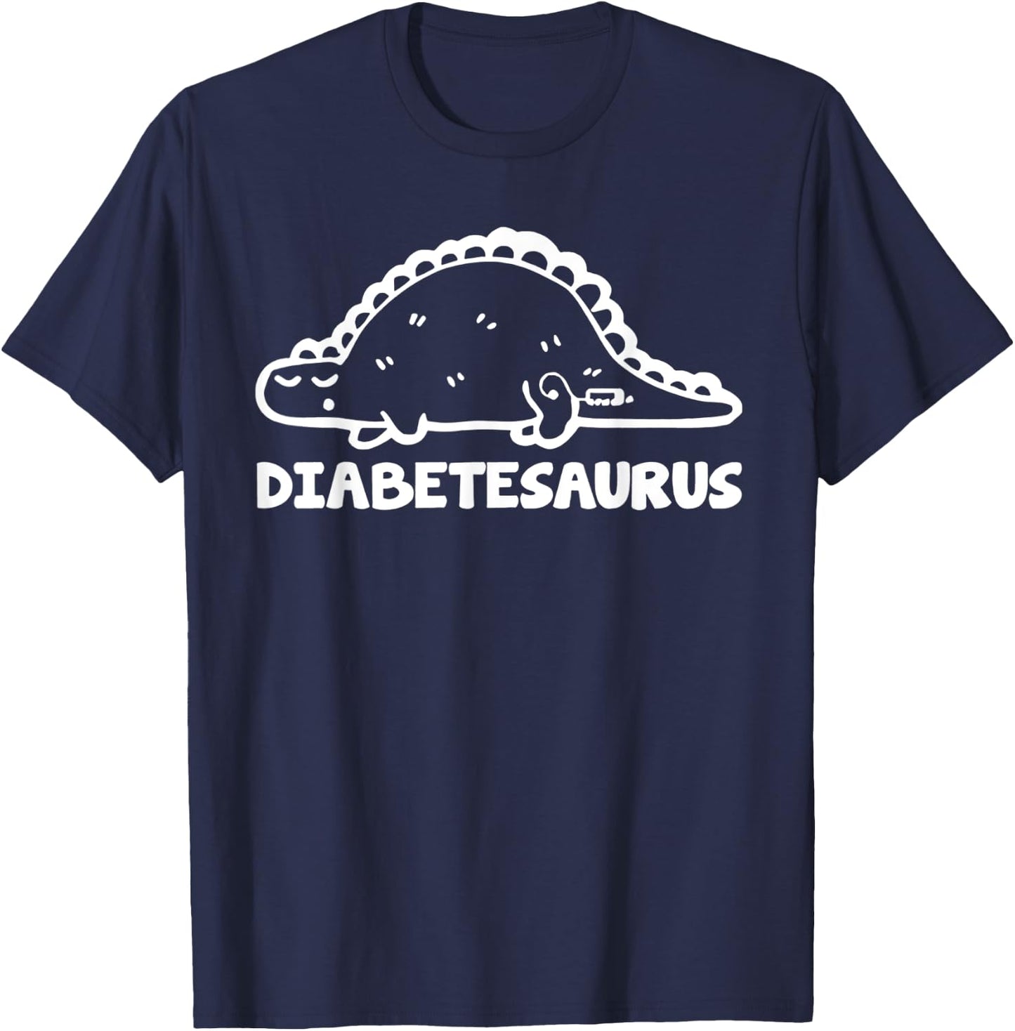 Diabetesaurus Funny Diabetes Dinosaur T-Shirt - T-Shirt | Navy