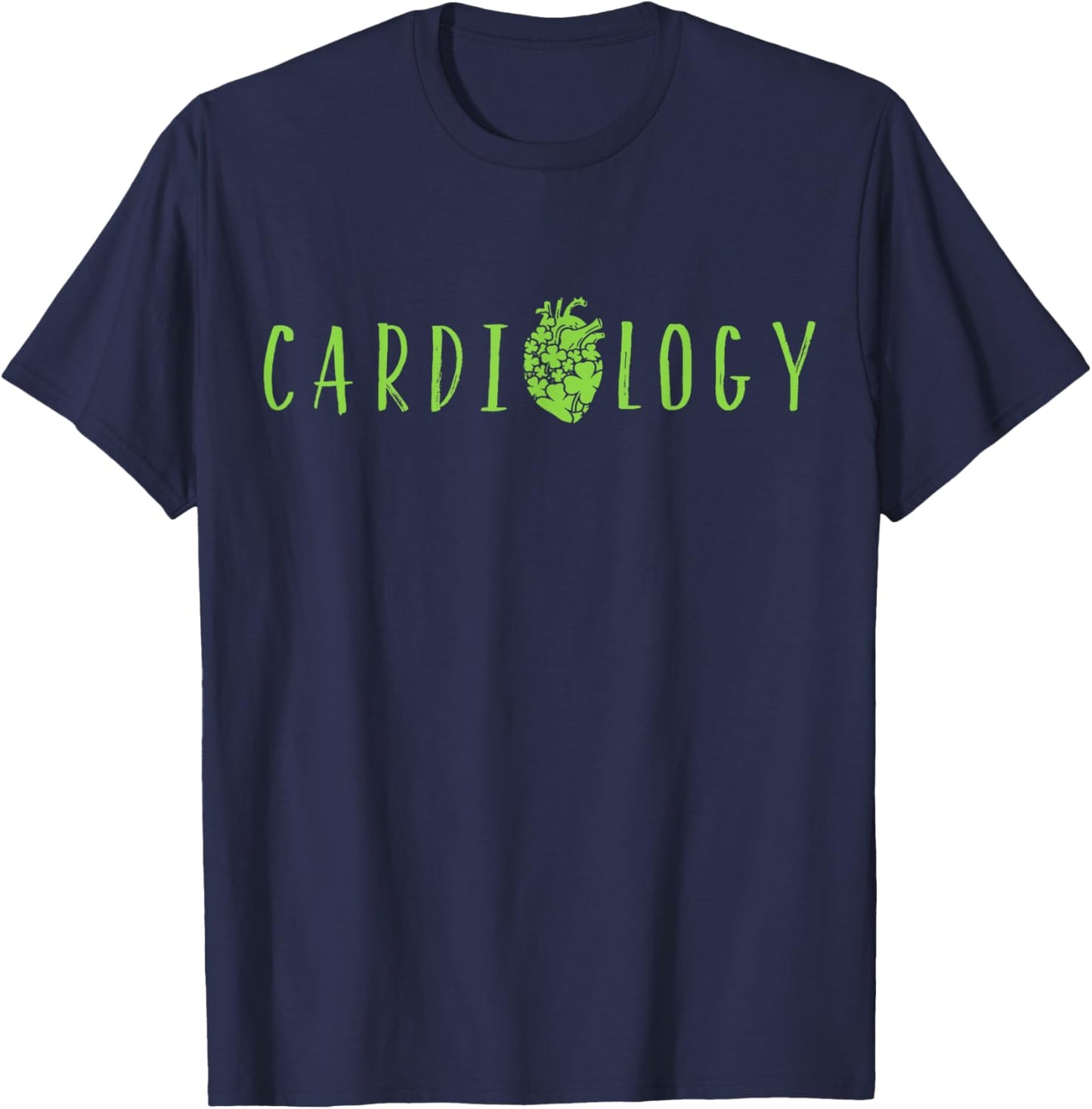Heart Cardiac Nurse Cardiology St Patrick's Day Clothing T-Shirt - T-Shirt | Navy