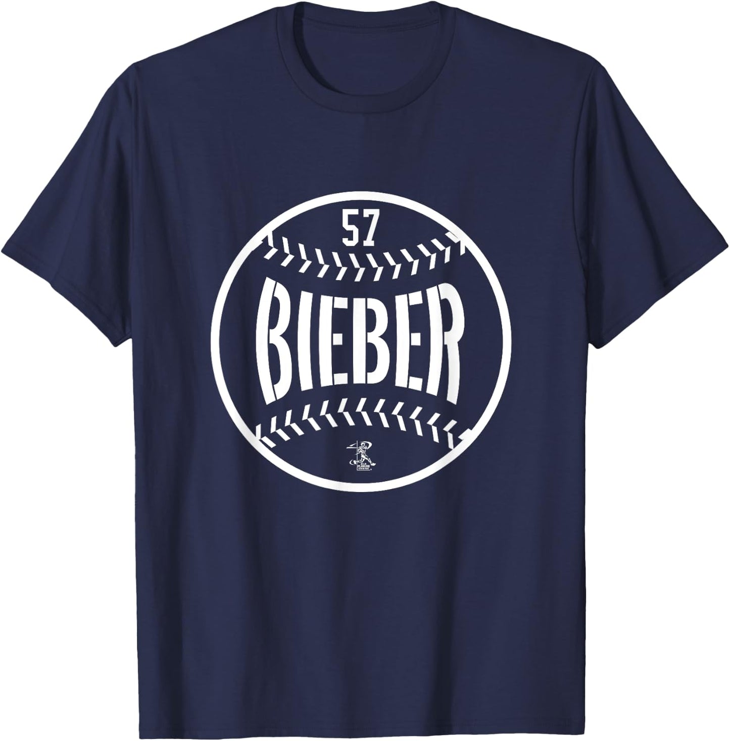 Shane Bieber Baseball Line Gameday T-Shirt - T-Shirt | Navy