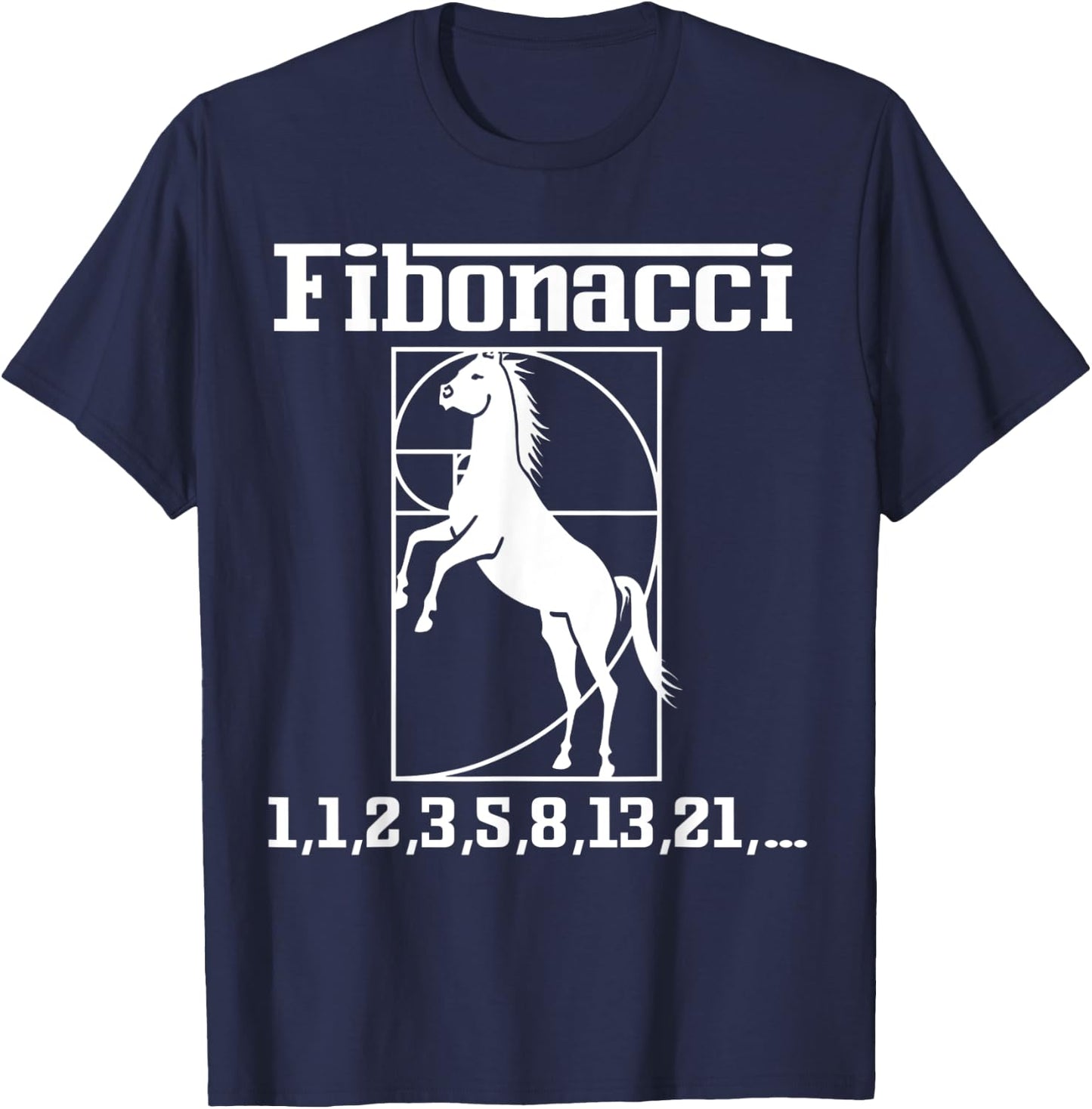 Funny Fibonacci Racing Car Horse Nerdy Math Teacher Geek Women Kids T-Shirt - T-Shirt | Navy
