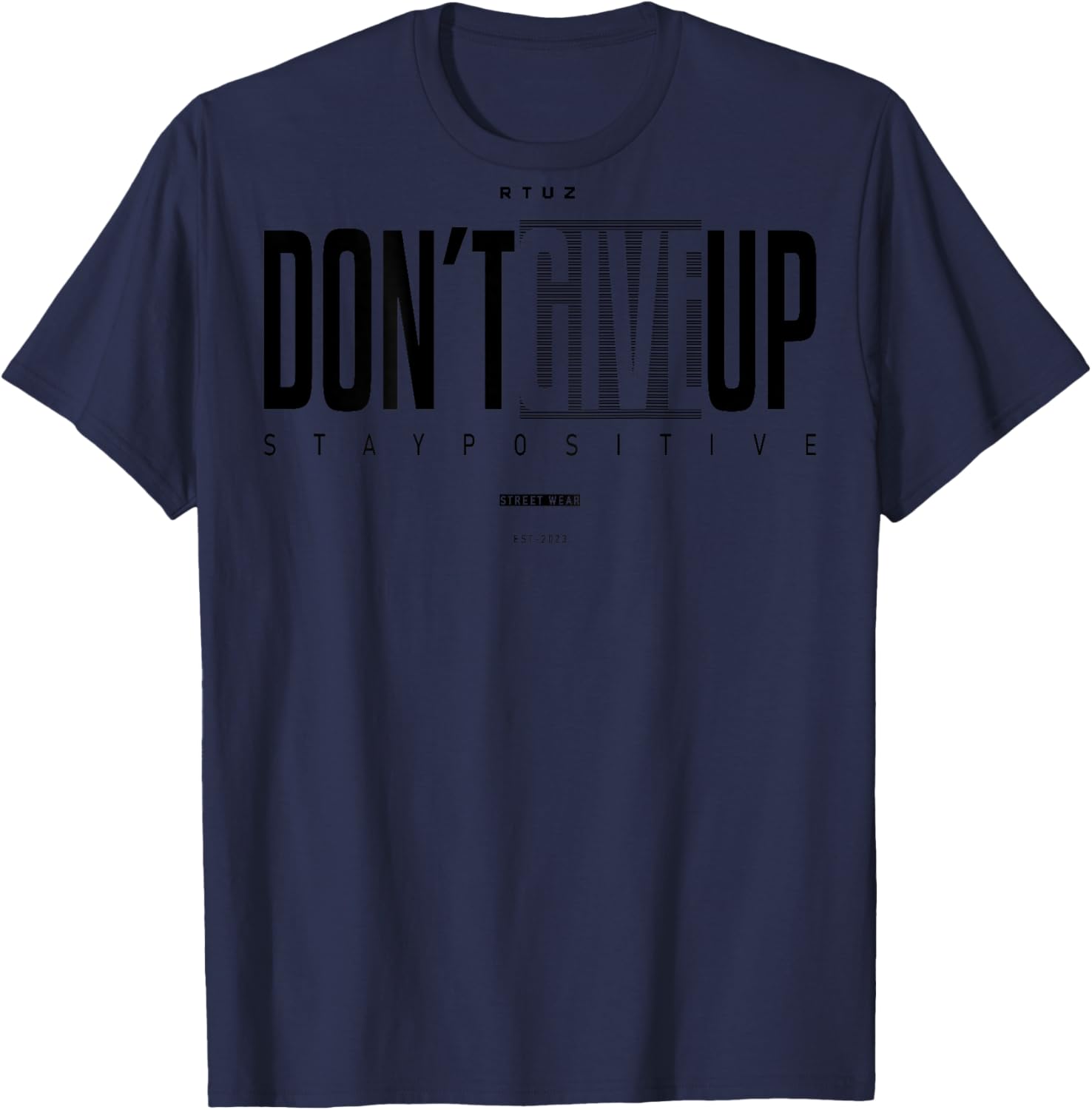 Fitness Quote Y2K Gym Training Back Print Yoga Sport Workout T-Shirt - T-Shirt | Navy