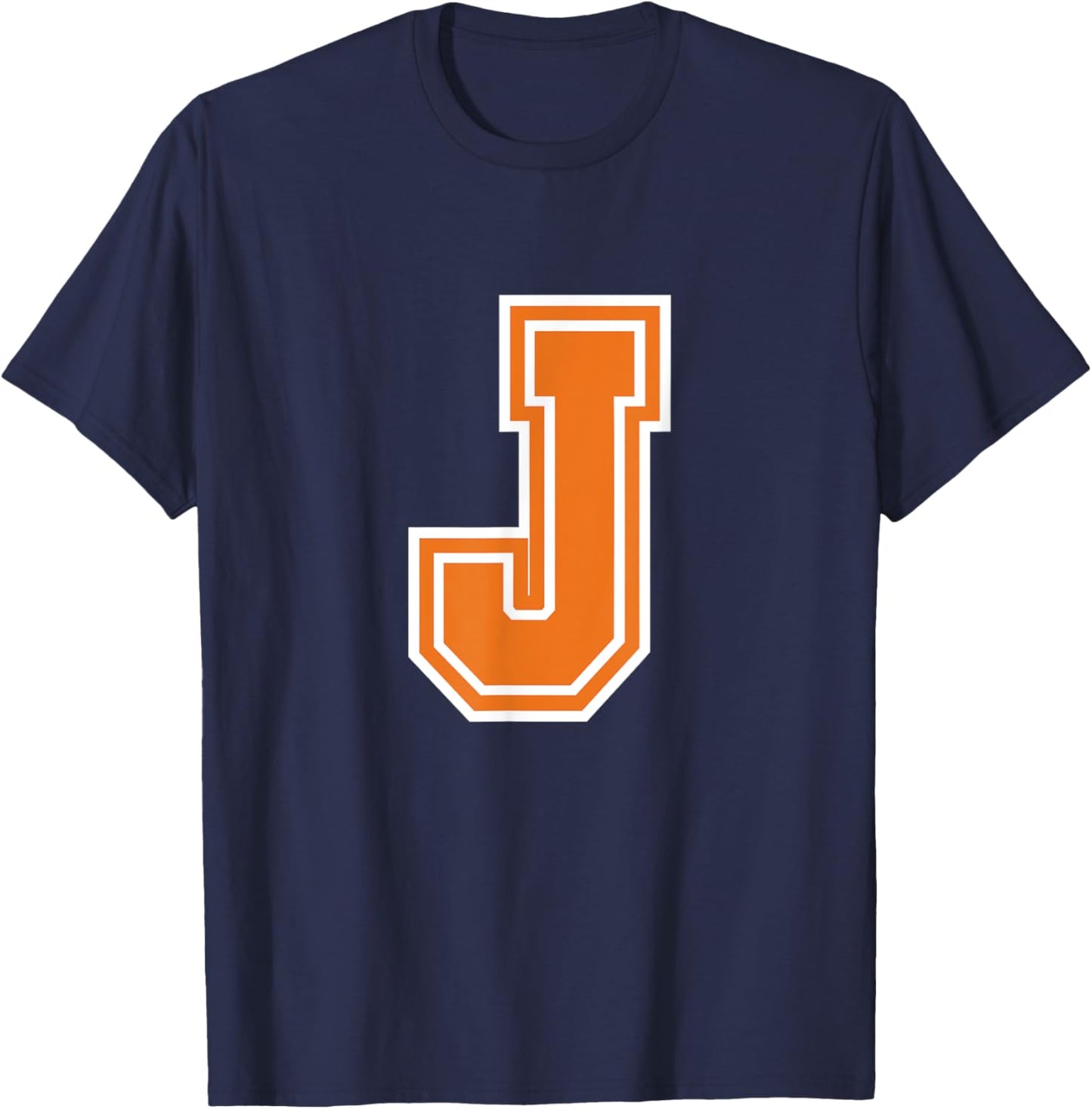 Letter J Monogram Initial T-Shirt - T-Shirt | Navy