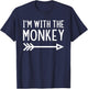 I'm With The Monkey Funny Matching Halloween Couple Costume T-Shirt - T-Shirt | Navy