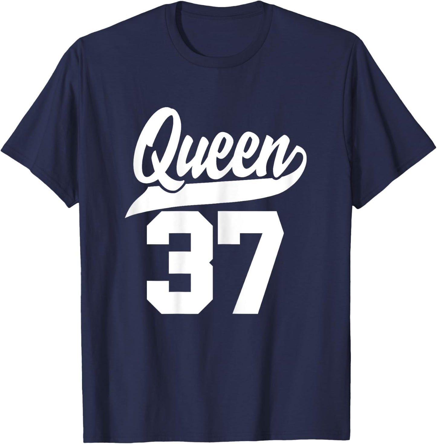 37th Birthday Girls Queen Cute Woman 37 years old vintage T-Shirt - T-Shirt | Navy