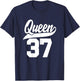 37th Birthday Girls Queen Cute Woman 37 years old vintage T-Shirt - T-Shirt | Navy