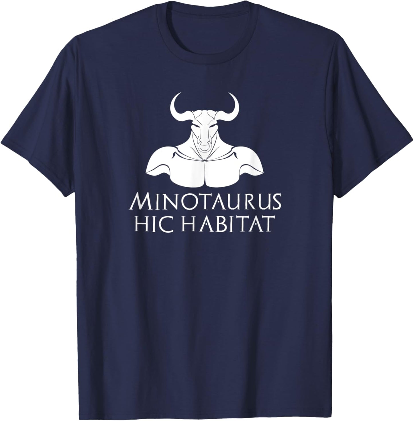 Minotaurus Hic Habitat - Ancient Greek Mythology - Latin T-Shirt - T-Shirt | Navy