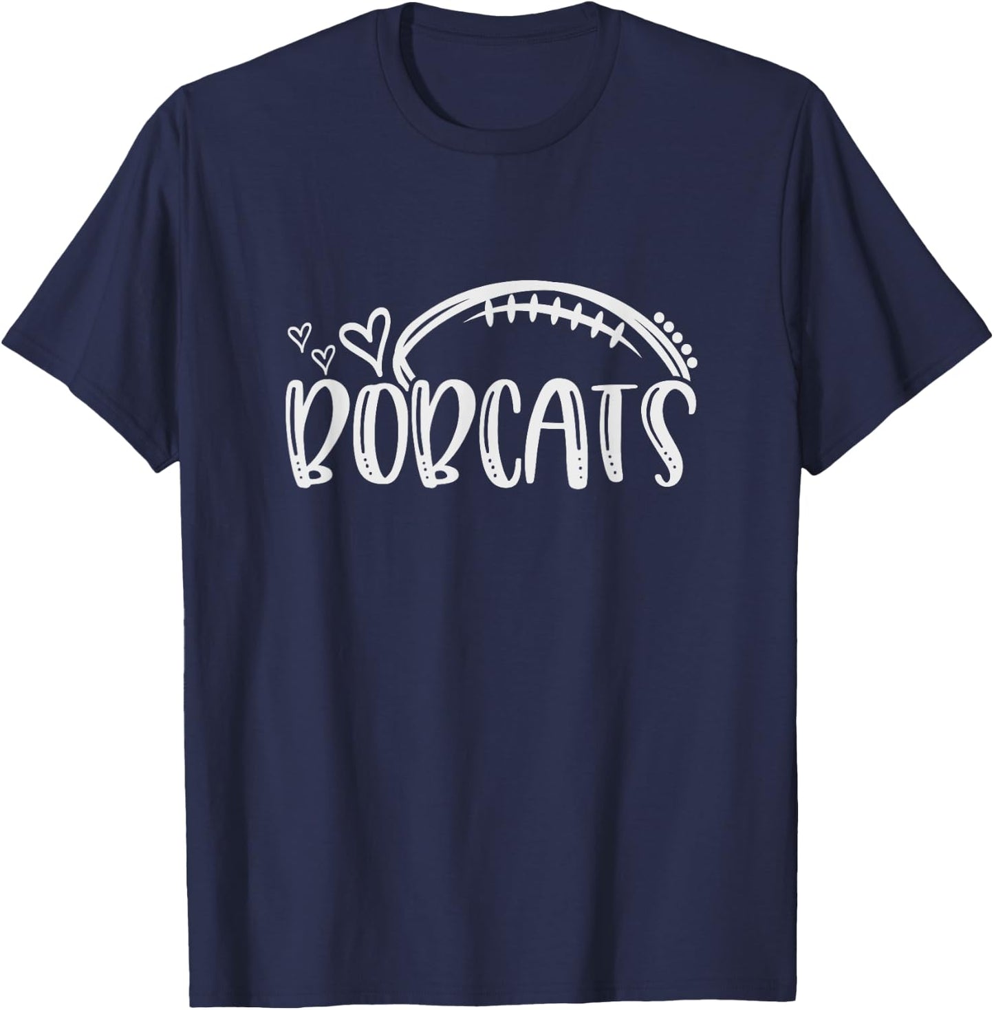 Football Bobcat School Sports Fan Team Spirit T-Shirt - T-Shirt | Navy