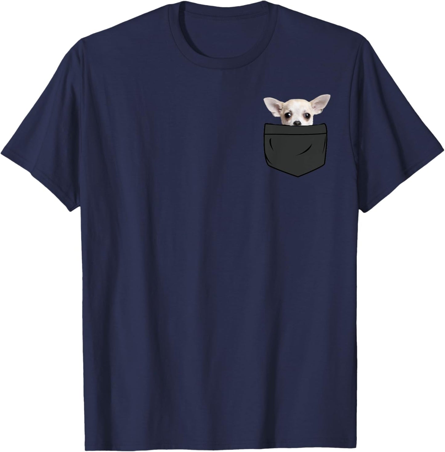 Funny Chihuahua In a Printed Pocket Chihuahua Dog Owners T-Shirt - T-Shirt | Navy