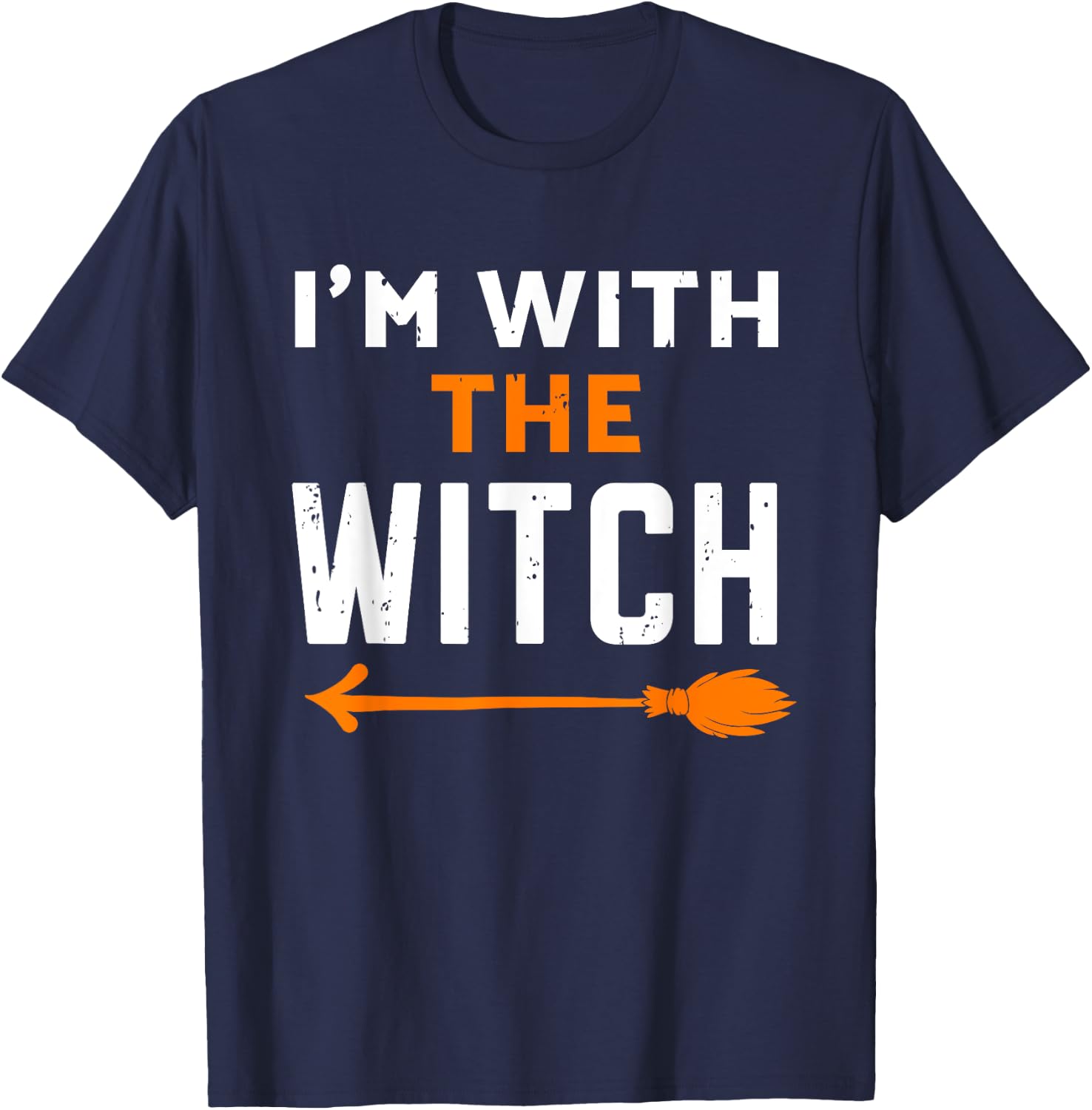 I'm With The Witch Couples Men Halloween T-Shirt - T-Shirt | Navy