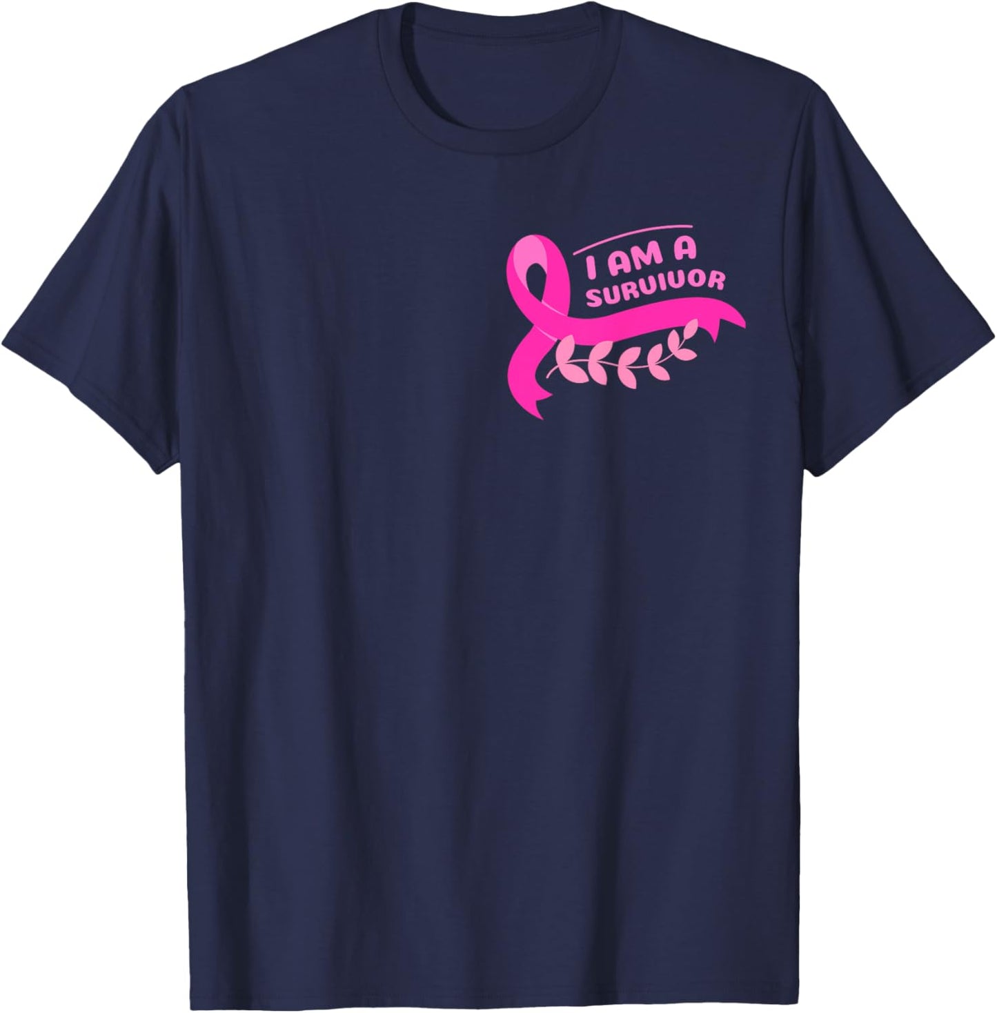 Breast Cancer Awareness Pink Ribbon Support Squad Cancer T-Shirt - T-Shirt | Navy
