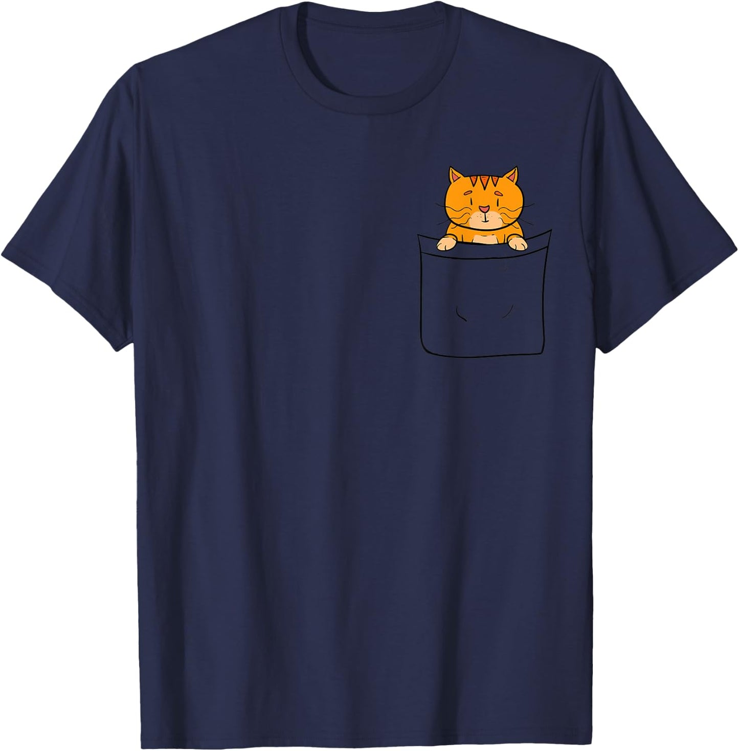 Orange Kitty Cat in my Pocket Adorable Sassy Ideal Gift T-Shirt - T-Shirt | Navy
