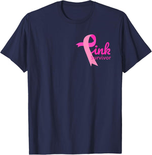Breast Cancer Awareness Pink Ribbon Support Squad Cancer T-Shirt - T-Shirt | Navy